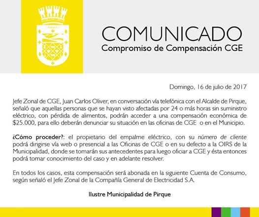 comunicado muni luz