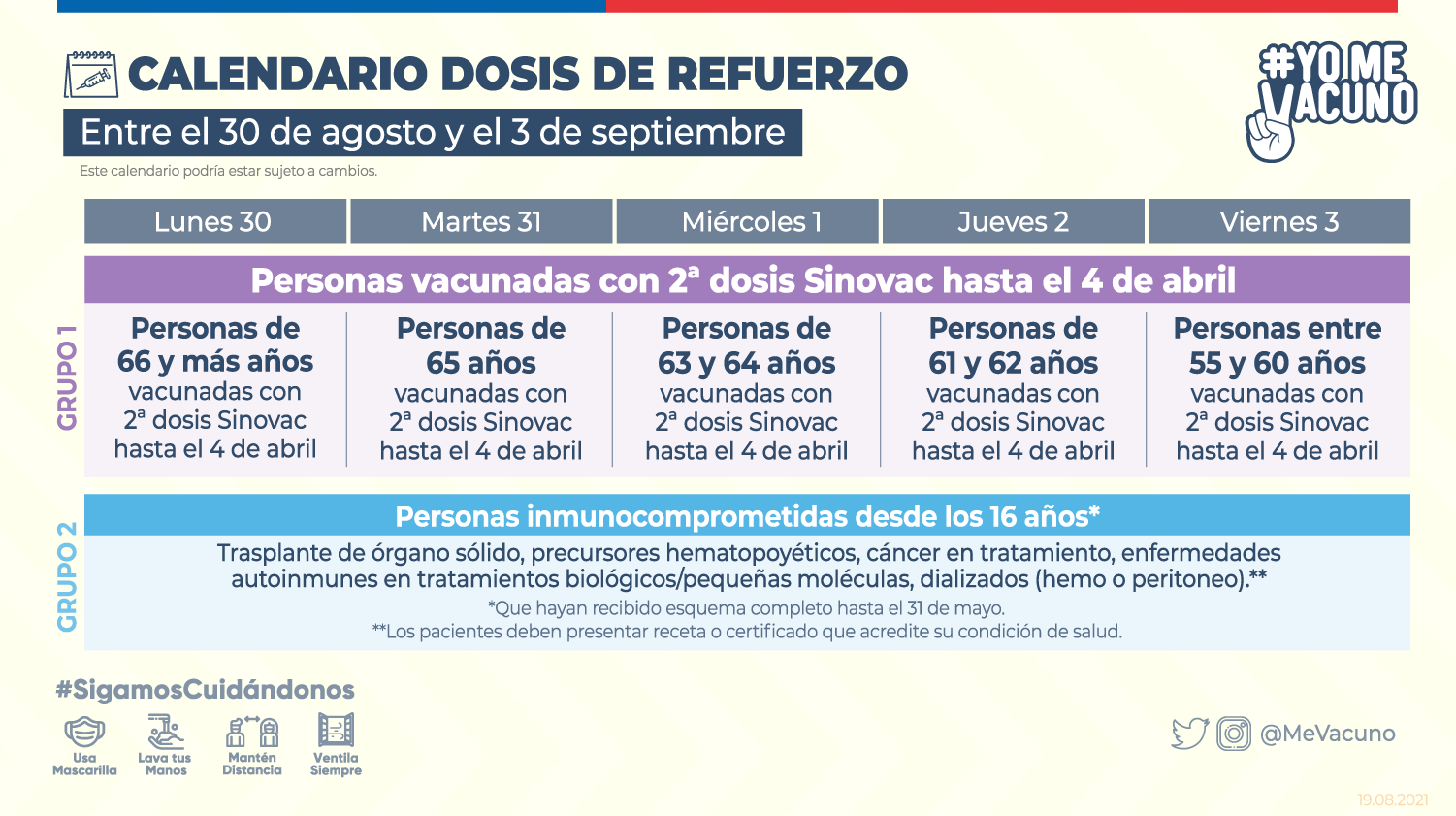 dosis de refuerzo 30 agosto